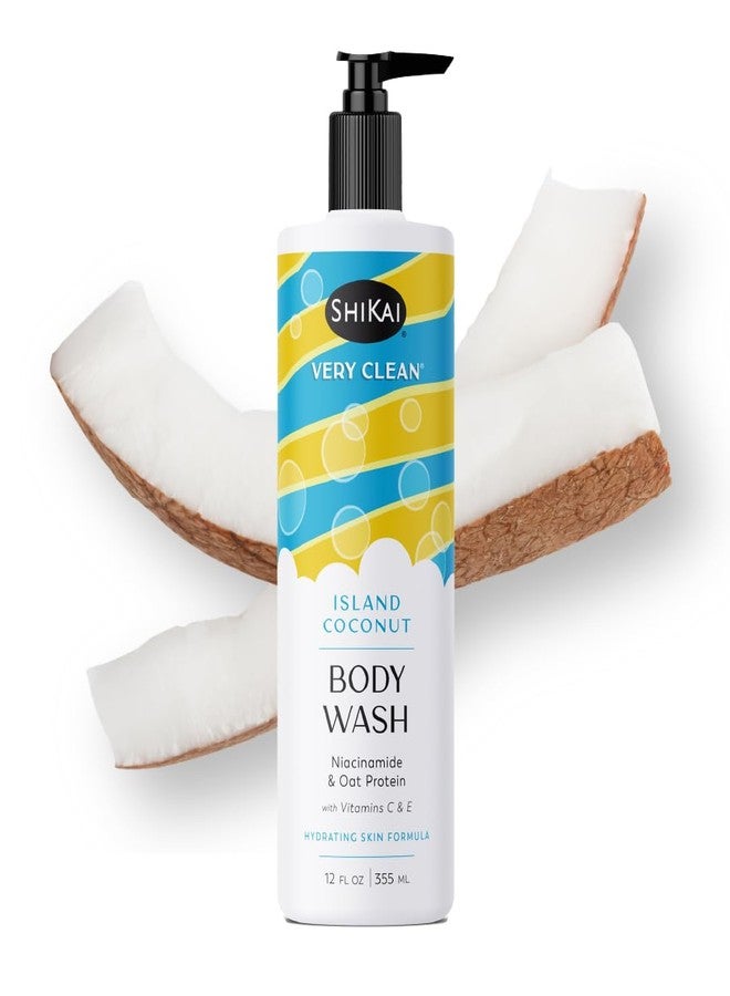 ShiKai Very Clean Body Wash (Island Coconut, 12 oz) | Hydrating Gel Cleanser for Dry Skin | With Niacinamide, Oat Protein, Vitamins C & E - Image 1